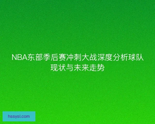 NBA东部季后赛冲刺大战深度分析球队现状与未来走势