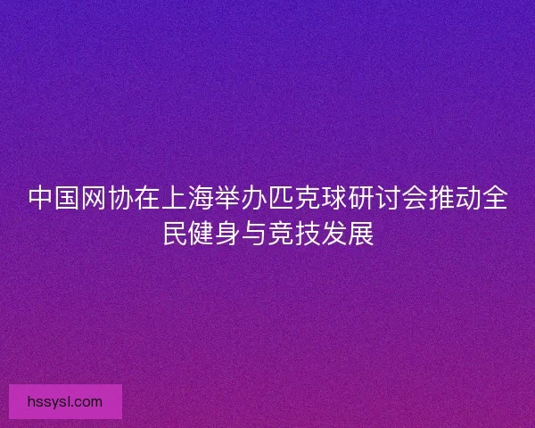 中国网协在上海举办匹克球研讨会推动全民健身与竞技发展